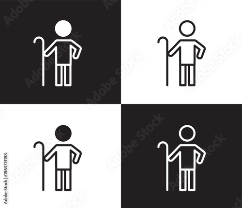 shepherd icon. Outline and filled shepherd icon from people and relation collection. Outline vector. Editable shepherd symbol