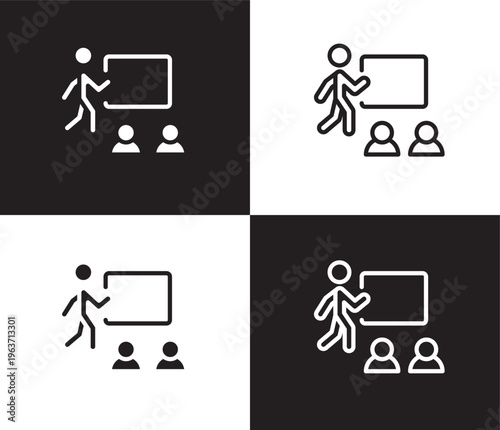 classroom stats icon. Outline and filled classroom stats icon from people and relation collection. Outline vector. Editable classroom stats symbol