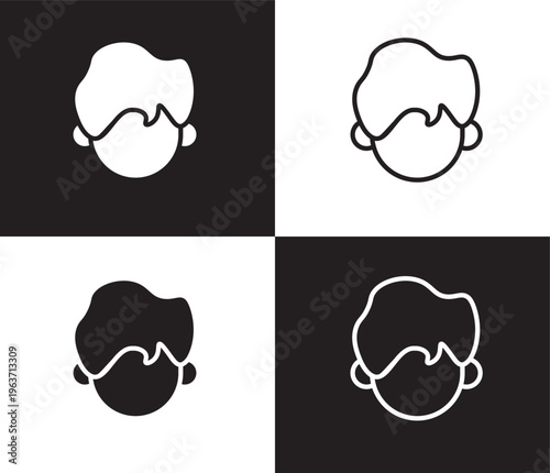 facial hair icon. Outline and filled facial hair icon from people and relation collection. Outline vector. Editable facial hair symbol