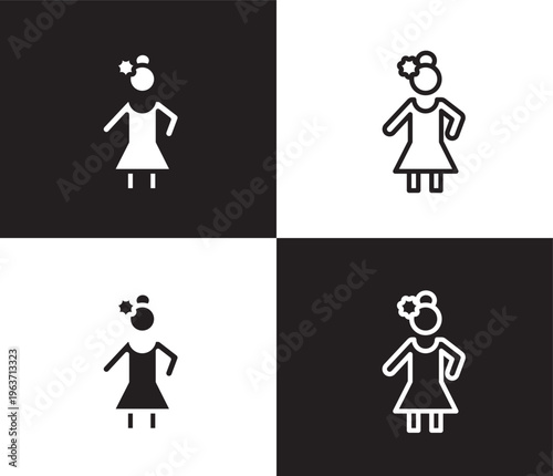 costa rica icon. Outline and filled costa rica icon from people and relation collection. Outline vector. Editable costa rica symbol