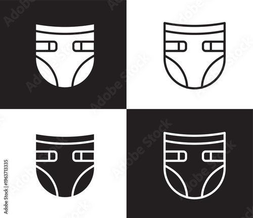 baby diaper icon. Outline and filled baby diaper icon from people and relation collection. Outline vector. Editable baby diaper symbol