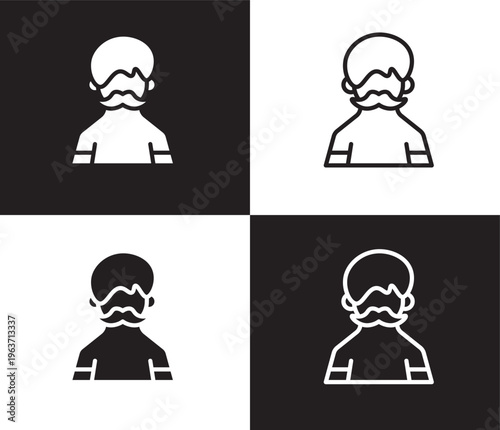hairy icon. Outline and filled hairy icon from people and relation collection. Outline vector. Editable hairy symbol