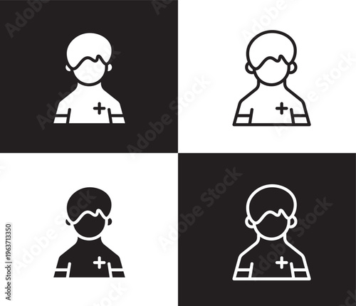 pacient icon. Outline and filled pacient icon from people and relation collection. Outline vector. Editable pacient symbol