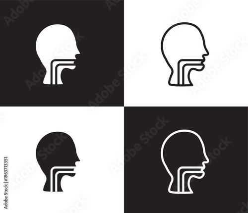 throat icon. Outline and filled throat icon from people and relation collection. Outline vector. Editable throat symbol