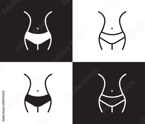 hips icon. Outline and filled hips icon from people and relation collection. Outline vector. Editable hips symbol