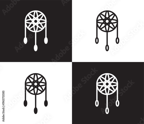 dreamcatcher icon. Outline and filled dreamcatcher icon from museum and exhibition collection. Thin line and Solid vectors isolated on black, white background. Editable dreamcatcher symbol