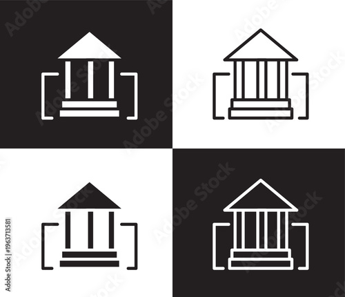 buffalo icon. Outline and filled buffalo icon from museum and exhibition collection. Thin line and Solid vectors isolated on black, white background. Editable buffalo symbol