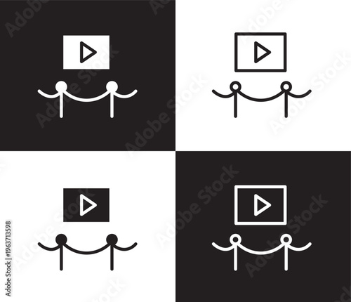 electronics icon. Outline and filled electronics icon from museum and exhibition collection. Thin line and Solid vectors isolated on black, white background. Editable electronics symbol