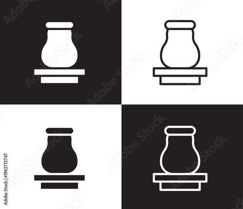 souvenir icon. Outline and filled souvenir icon from museum and exhibition collection. Thin line and Solid vectors isolated on black, white background. Editable souvenir symbol