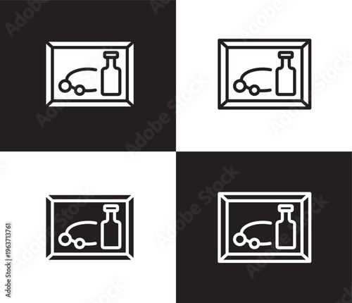 still life icon. Outline and filled still life icon from museum and exhibition collection. Thin line and Solid vectors isolated on black, white background. Editable still life symbol