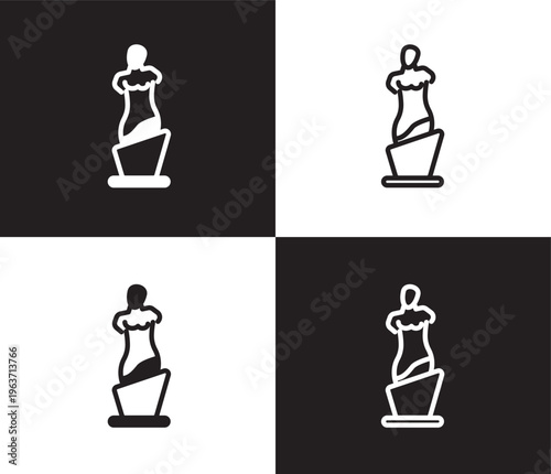 venus de milo icon. Outline and filled venus de milo icon from museum and exhibition collection. Thin line and Solid vectors isolated on black, white background. Editable venus de milo symbol