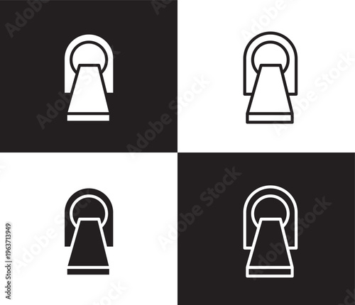 scan icon. Outline and filled scan icon from medical collection. Thin line and Solid vectors isolated on black, white background. Editable scan symbol