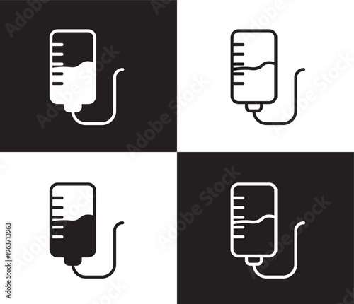 iv icon. Outline and filled iv icon from medical collection. Thin line and Solid vectors isolated on black, white background. Editable iv symbol