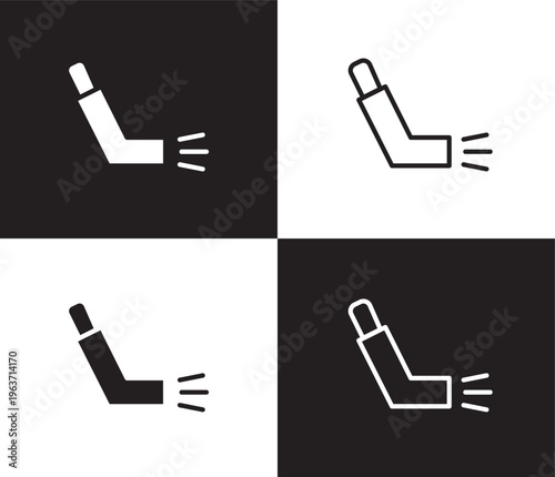 inhalator icon. Outline and filled inhalator icon from medical collection. Thin line and Solid vectors isolated on black, white background. Editable inhalator symbol