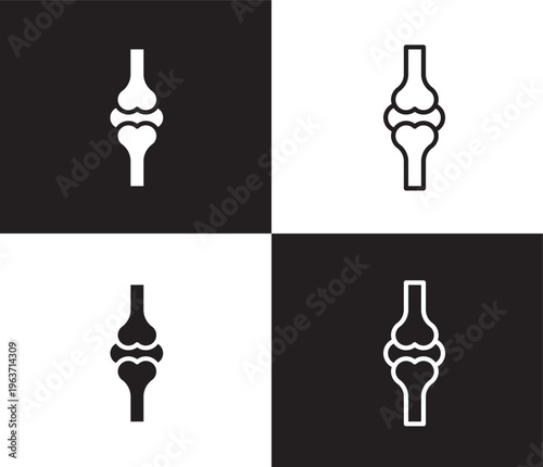 knee icon. Outline and filled knee icon from medical collection. Thin line and Solid vectors isolated on black, white background. Editable knee symbol