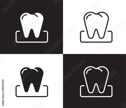 molar icon. Outline and filled molar icon from medical collection. Thin line and Solid vectors isolated on black, white background. Editable molar symbol