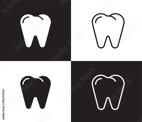 premolar icon. Outline and filled premolar icon from medical collection. Thin line and Solid vectors isolated on black, white background. Editable premolar symbol