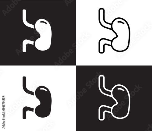esophagus icon. Outline and filled esophagus icon from medical and healthcare collection. Thin line and Solid vectors isolated on black, white background. Editable esophagus symbol
