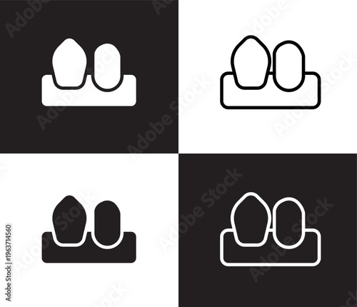 canine icon. Outline and filled canine icon from medical and healthcare collection. Thin line and Solid vectors isolated on black, white background. Editable canine symbol