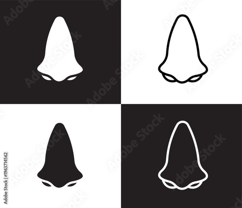 nasal icon. Outline and filled nasal icon from medical and healthcare collection. Thin line and Solid vectors isolated on black, white background. Editable nasal symbol