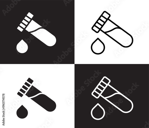 blood analysis icon. Outline and filled blood analysis icon from medical and healthcare collection. Thin line and Solid vectors isolated on black, white background. Editable blood analysis symbol