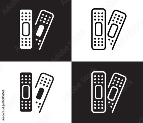 plastering icon. Outline and filled plastering icon from medical and healthcare collection. Thin line and Solid vectors isolated on black, white background. Editable plastering symbol