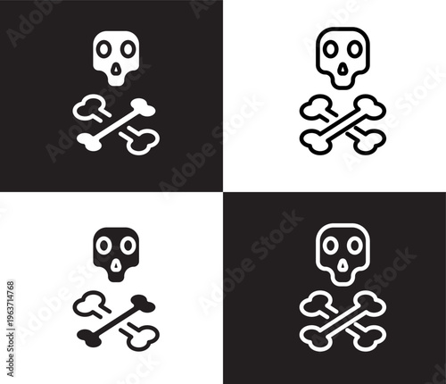 dead icon. Outline and filled dead icon from medical and healthcare collection. Thin line and Solid vectors isolated on black, white background. Editable dead symbol