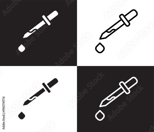 eye dropper icon. Outline and filled eye dropper icon from medical and healthcare collection. Thin line and Solid vectors isolated on black, white background. Editable eye dropper symbol