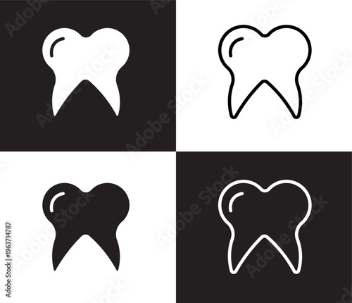 molar tooth icon. Outline and filled molar tooth icon from medical and healthcare collection. Thin line and Solid vectors isolated on black, white background. Editable molar tooth symbol