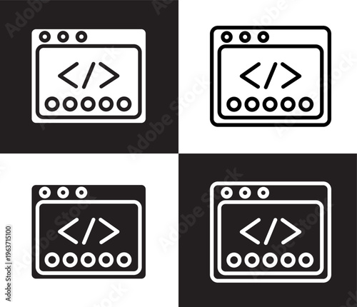 webcode icon. Outline and filled webcode icon from marketing collection. Thin line and Solid vectors isolated on black, white background. Editable webcode symbol