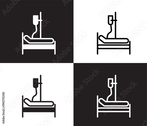 hospitalization icon. Outline and filled hospitalization icon from Insurance and Coverage collection. Thin line and Solid vectors isolated on black, white background. Editable hospitalization symbol
