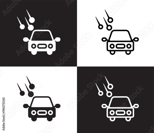 hail on the car icon. Outline and filled hail on the car icon from Insurance and Coverage collection. Thin line and Solid vectors isolated on black, white background. Editable hail on the car symbol