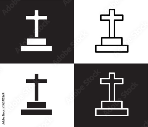 funeral icon. Outline and filled funeral icon from Insurance and Coverage collection. Thin line and Solid vectors isolated on black, white background. Editable funeral symbol