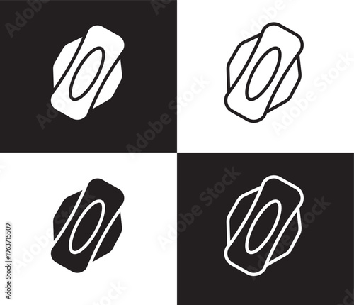 hygienic pad icon. Outline and filled hygienic pad icon from Hygiene and Sanitation collection. Thin line and Solid vectors isolated on black, white background. Editable hygienic pad symbol