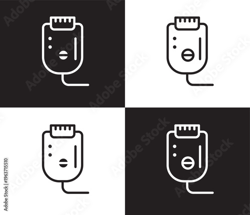 epliator icon. Outline and filled epliator icon from Hygiene and Sanitation collection. Thin line and Solid vectors isolated on black, white background. Editable epliator symbol