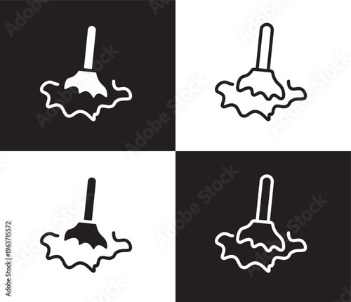 wet cleaning icon. Outline and filled wet cleaning icon from Hygiene and Sanitation collection. Thin line and Solid vectors isolated on black, white background. Editable wet cleaning symbol