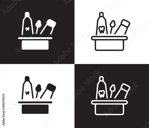 hygiene kit icon. Outline and filled hygiene kit icon from Hygiene and Sanitation collection. Thin line and Solid vectors isolated on black, white background. Editable hygiene kit symbol