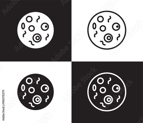 microbes icon. Outline and filled microbes icon from Hygiene and Sanitation collection. Thin line and Solid vectors isolated on black, white background. Editable microbes symbol