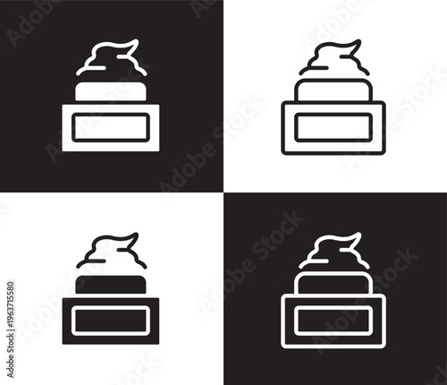face cream icon. Outline and filled face cream icon from Hygiene and Sanitation collection. Thin line and Solid vectors isolated on black, white background. Editable face cream symbol