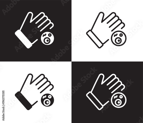drying hands icon. Outline and filled drying hands icon from Hygiene and Sanitation collection. Thin line and Solid vectors isolated on black, white background. Editable drying hands symbol