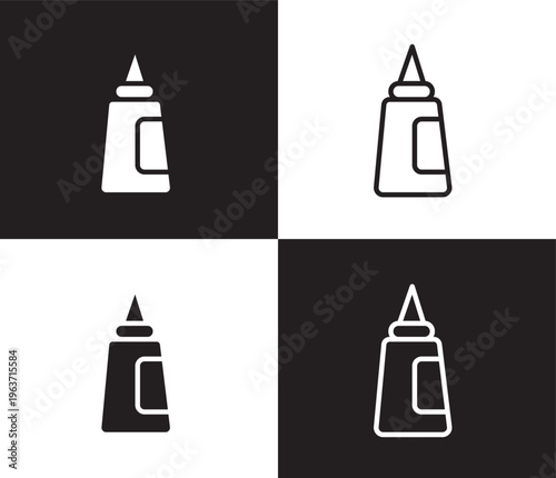 hair tonic icon. Outline and filled hair tonic icon from Hygiene and Sanitation collection. Thin line and Solid vectors isolated on black, white background. Editable hair tonic symbol