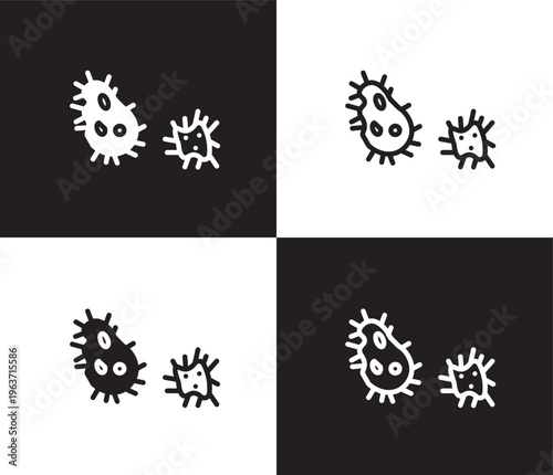 parasite icon. Outline and filled parasite icon from Hygiene and Sanitation collection. Thin line and Solid vectors isolated on black, white background. Editable parasite symbol
