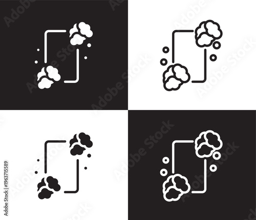 lather icon. Outline and filled lather icon from Hygiene and Sanitation collection. Thin line and Solid vectors isolated on black, white background. Editable lather symbol