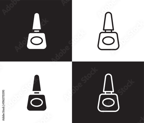 varnish icon. Outline and filled varnish icon from Hygiene and Sanitation collection. Thin line and Solid vectors isolated on black, white background. Editable varnish symbol