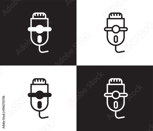 depilator icon. Outline and filled depilator icon from Hygiene and Sanitation collection. Thin line and Solid vectors isolated on black, white background. Editable depilator symbol