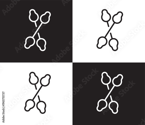 cotton swabs icon. Outline and filled cotton swabs icon from Hygiene and Sanitation collection. Thin line and Solid vectors isolated on black, white background. Editable cotton swabs symbol