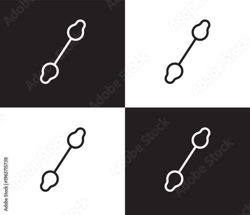 cotton swab icon. Outline and filled cotton swab icon from Hygiene and Sanitation collection. Thin line and Solid vectors isolated on black, white background. Editable cotton swab symbol