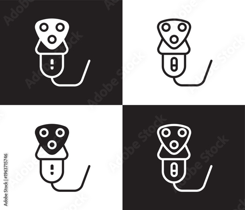 electric razor icon. Outline and filled electric razor icon from Hygiene and Sanitation collection. Thin line and Solid vectors isolated on black, white background. Editable electric razor symbol