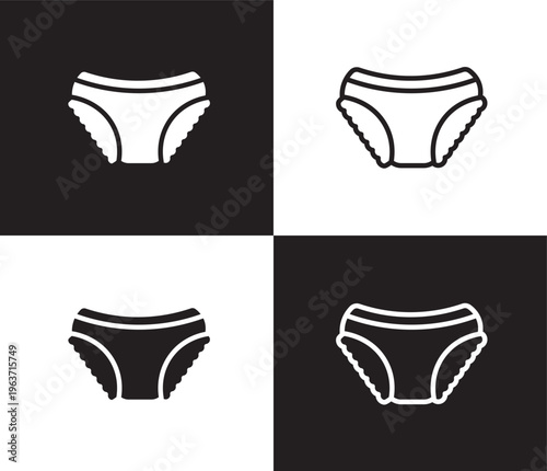 underwear icon. Outline and filled underwear icon from Hygiene and Sanitation collection. Thin line and Solid vectors isolated on black, white background. Editable underwear symbol