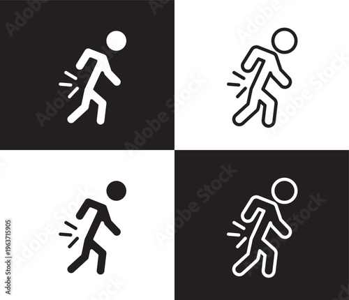 pain icon. Outline and filled pain icon from humans and behavior collection. Thin line and Solid vectors isolated on black, white background. Editable pain symbol
